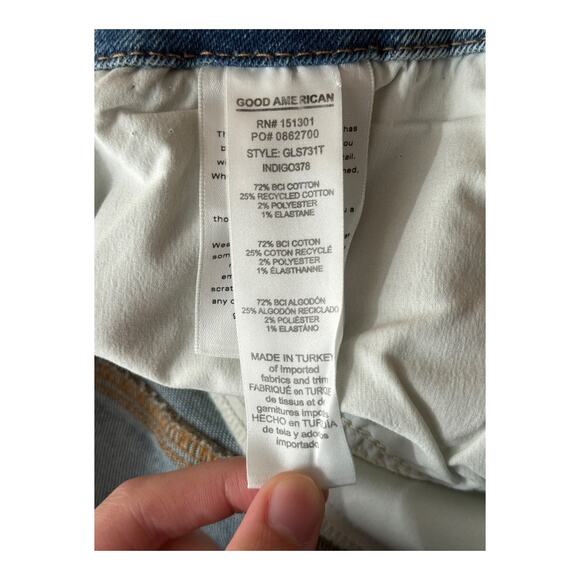 Good American GLS731T Good Legs Distressed straight Jeans blue size 30 - Picture 5 of 7